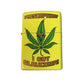 Glaucoma Prescription Weed Leaf with Sunglasses - Lemon Matte Zippo Lighter