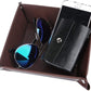 Customized Engraved Leather Snap 6 Inch Jewelry Tray - Add Your Text or Logo - Choose from 6 Colors