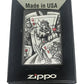 Queen of Diamonds Card Gambling with Kings - Black Matte Zippo Lighter