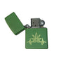 Leaf Heart Beat Design - Engraved Moss Green Matte Zippo Lighter
