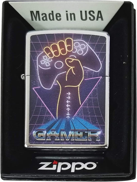 Retro Gamer 80's Arcade Design - Street Chrome Zippo Lighter