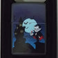 Cute Cartoon Vampire Dracula and Castle - Black Matte Zippo Lighter