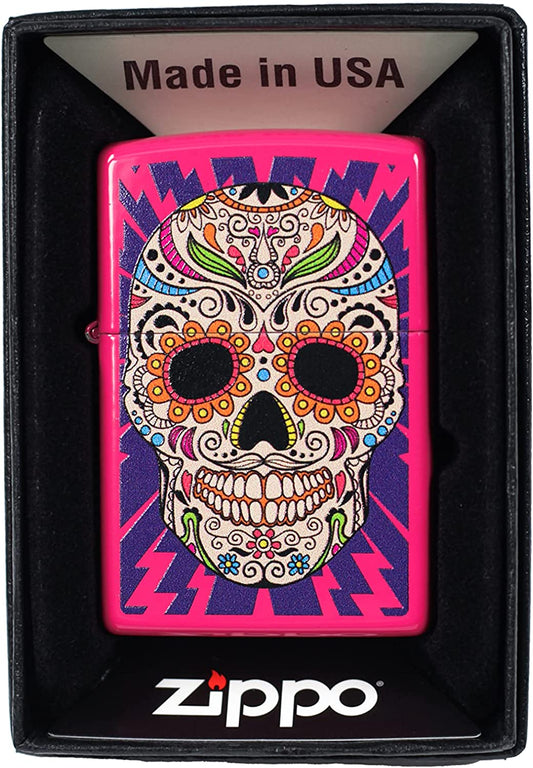 Sugar Skull with Bolts - Frequency Zippo Lighter