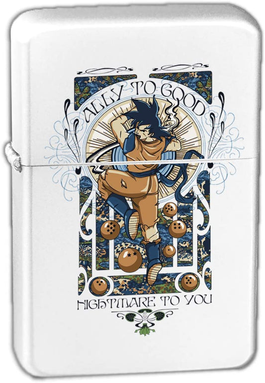"Ally to Good" Dragonball Anime Parody - White Matte Vector Lighter