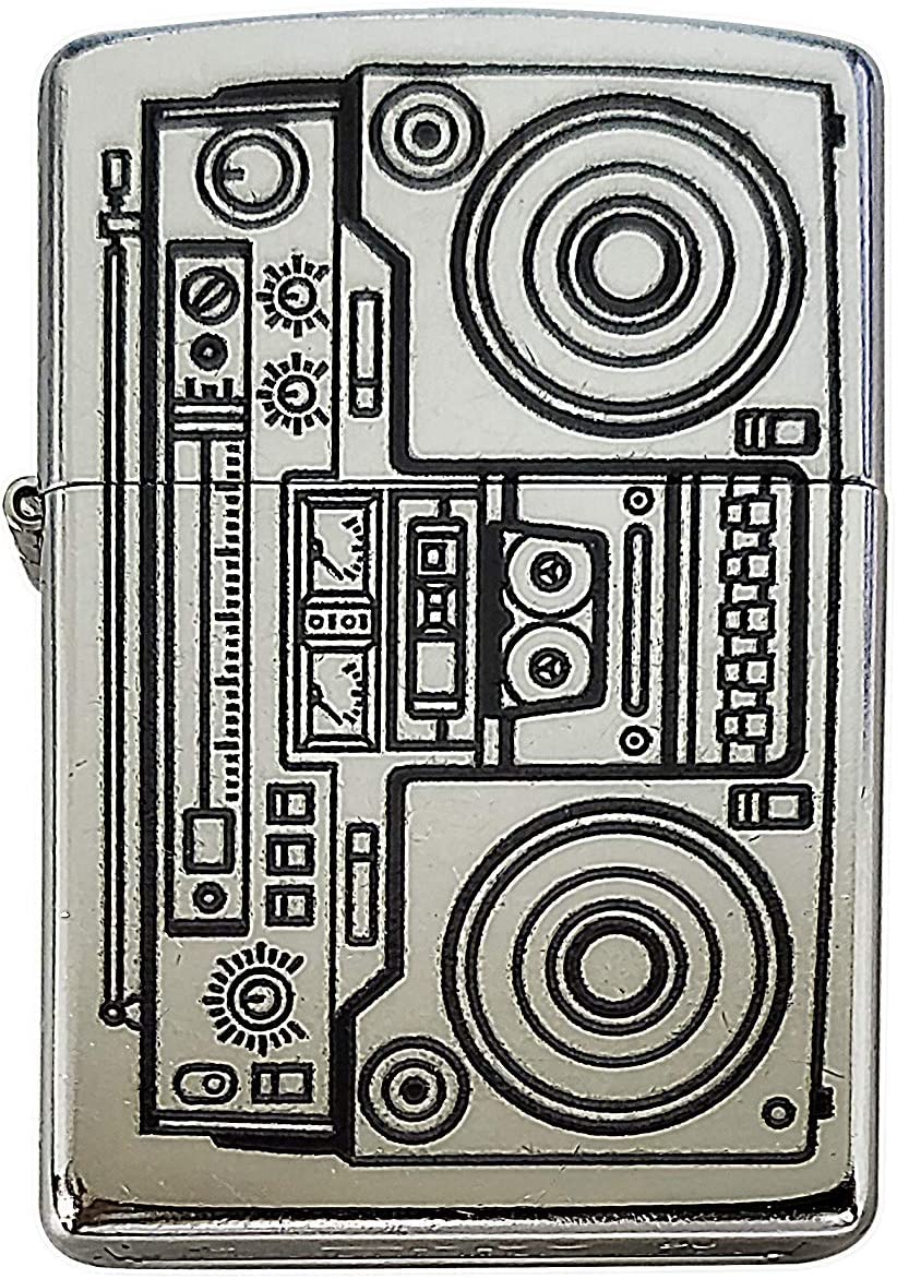 Retro Classic Boom Box Speaker Design - Street Chrome Zippo Lighter