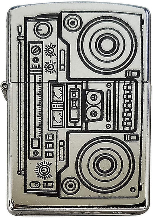 Retro Classic Boom Box Speaker Design - Street Chrome Zippo Lighter