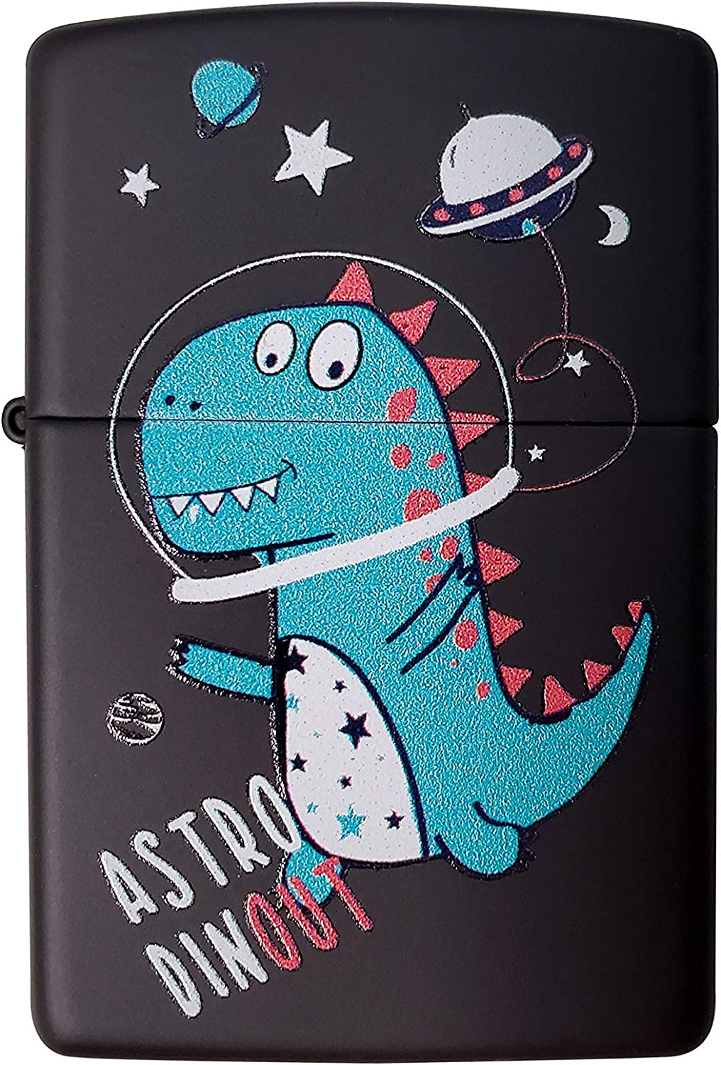 Explore the Universe with the Astro Dino - Black Matte Zippo Lighter