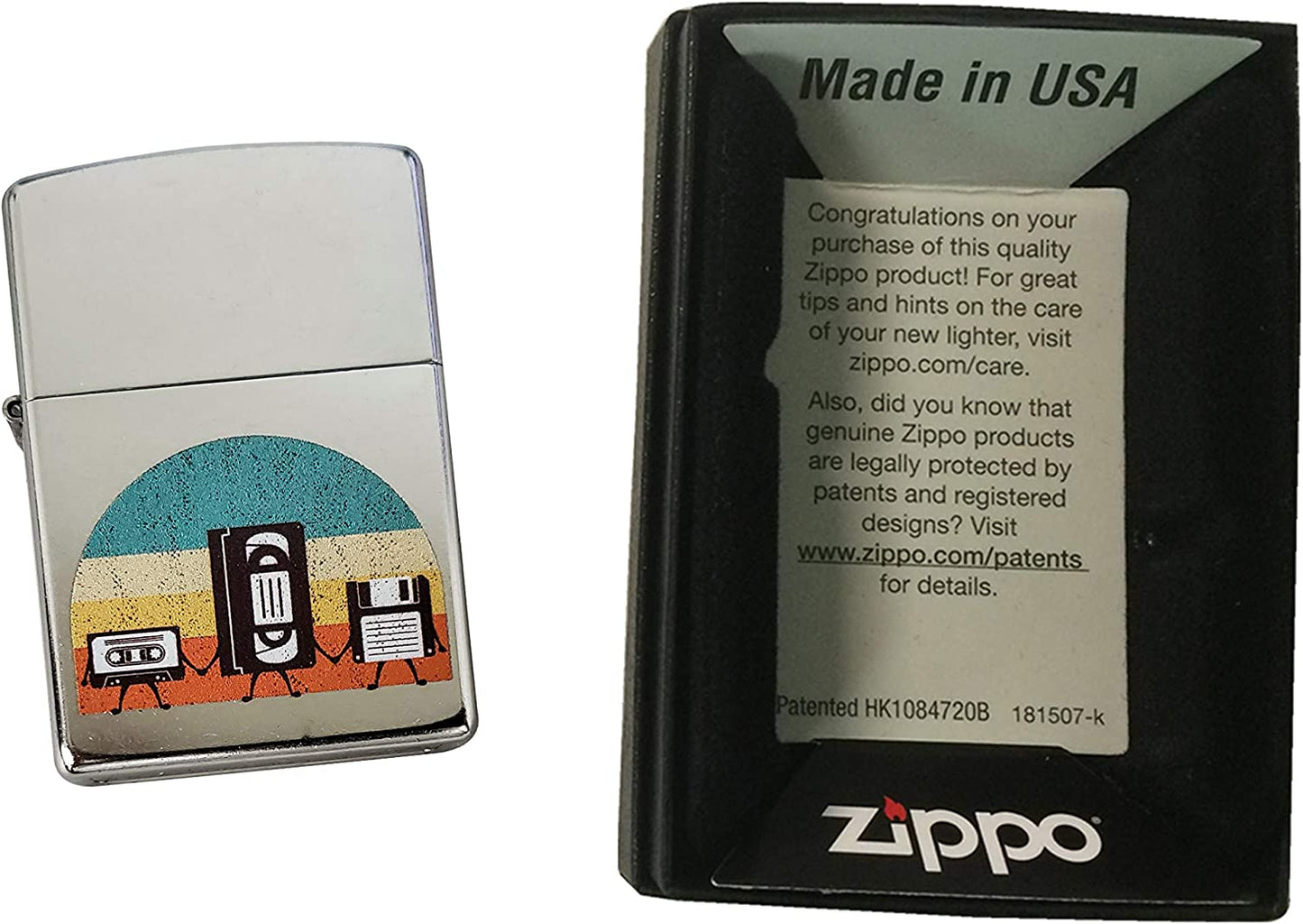 Retro Media Holding Hands - Street Chrome Zippo Lighter