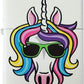 Unicorn with Sunglasses - White Matte Zippo Lighter