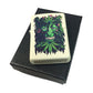 Green Face Man with Pot Leaves and Mushrooms - Cream Matte Zippo Lighter