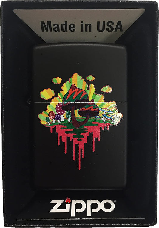 Color Dripping Mushrooms - Royal Blue Matte Zippo Lighter