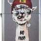 Beanie Wearing No Prob Llama - Street Chrome Zippo Lighter