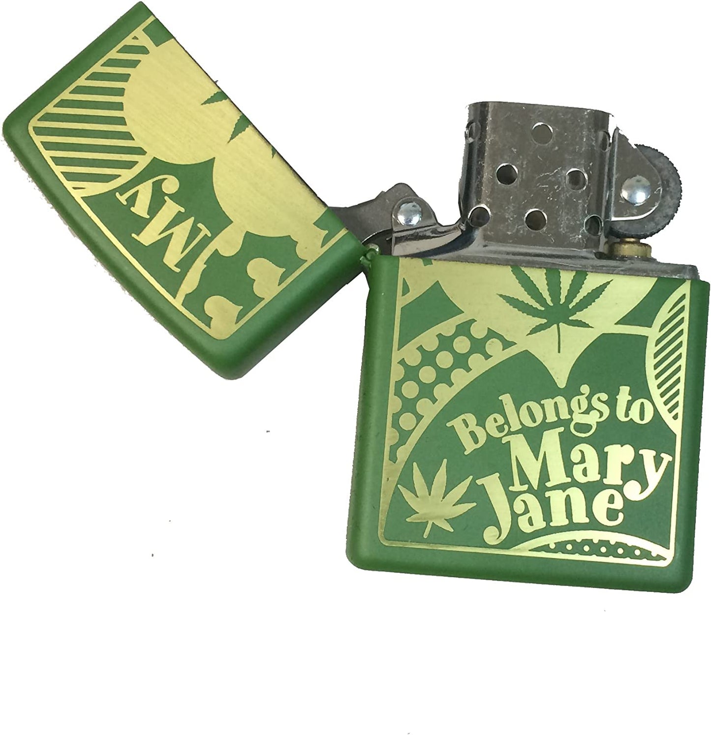 My Heart is with Mary Jane - Engraved Moss Green Matte Zippo Lighter