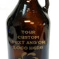 Custom Engraved 64oz Amber Glass Growler - Add Your Text, Logo, Photo