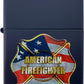 American Flag First Responder Firefighter Symbol - Navy Matte Zippo Lighter