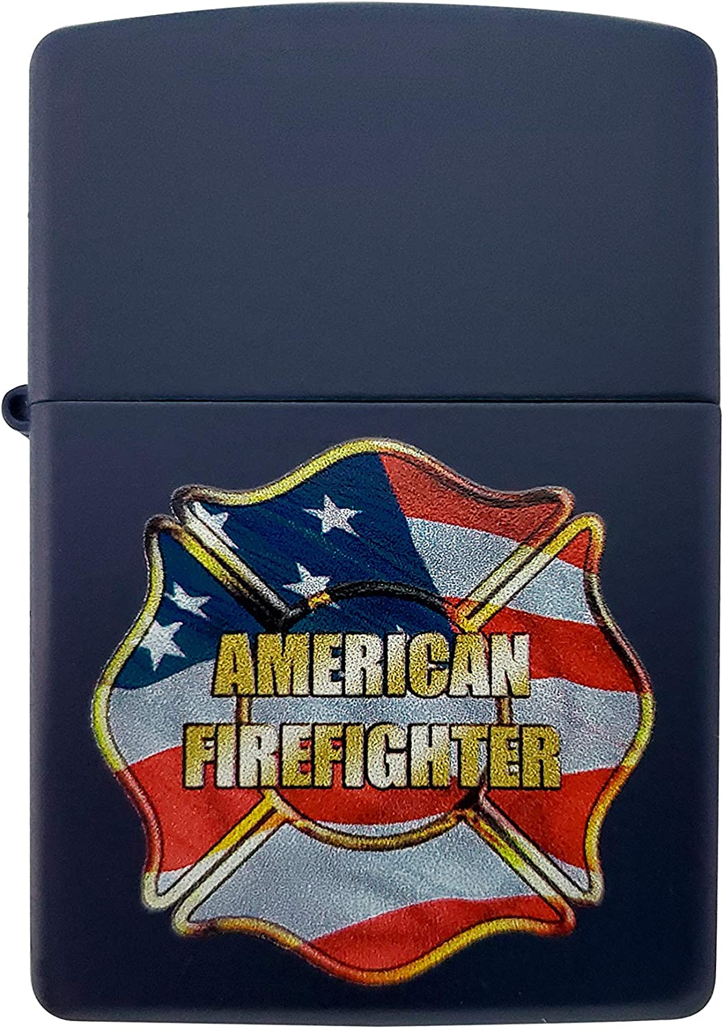 American Flag First Responder Firefighter Symbol - Navy Matte Zippo Lighter
