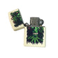 Green Face Man with Pot Leaves and Mushrooms - Cream Matte Zippo Lighter
