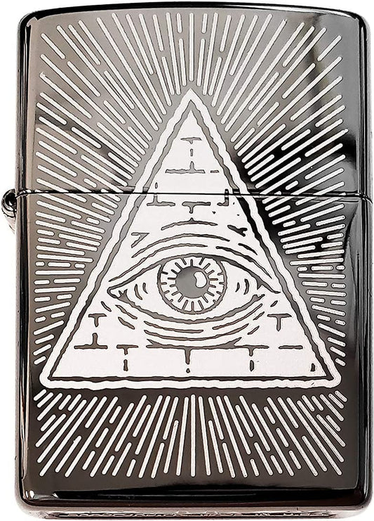 The All Seeing Eye of Providence - Engraved Black Ice Zippo Lighter