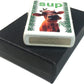 "Sup" Cow with Leaf - White Matte Zippo Lighter