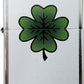 Double Sided Lucky Irish Four Leaf Clover Shamrock - Brushed Chrome Zippo Lighter