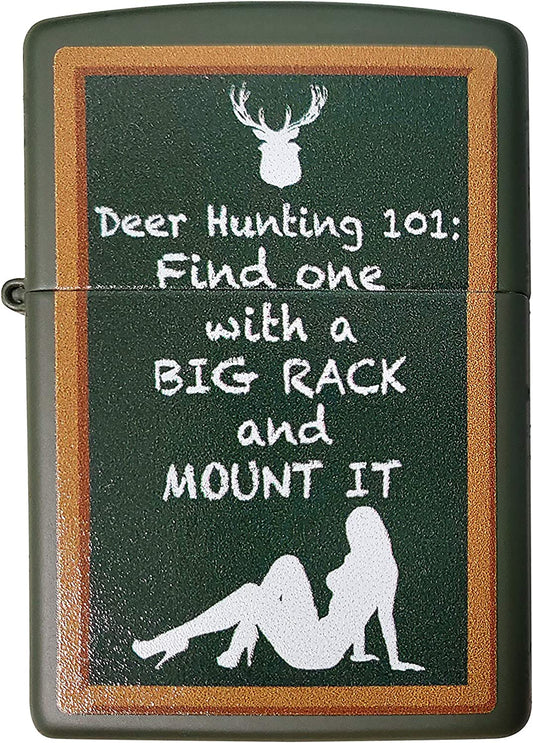 Deer Hunting Rules 101 - Green Matte Zippo Lighter