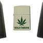Vegetarian Pot Leaf - Cream Matte Zippo Lighter
