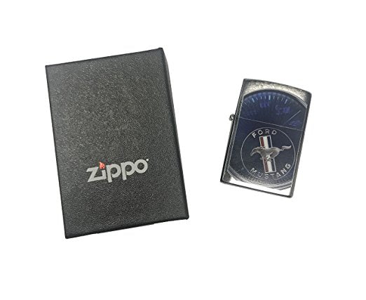 Ford Mustang Horse and Bars Speedometer - Brushed Chrome Zippo Lighter