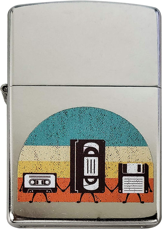 Retro Media Holding Hands - Street Chrome Zippo Lighter