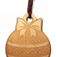 Bulb with Bow Bauble Laser Engraved Wooden Christmas Tree Ornament Gift Seasonal Decoration