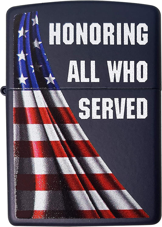 Honoring All Who Served American Flag - Navy Matte Zippo Lighter
