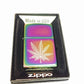 9 Point Weed Leaf - Engraved Multi Color/Spectrum Zippo Lighter