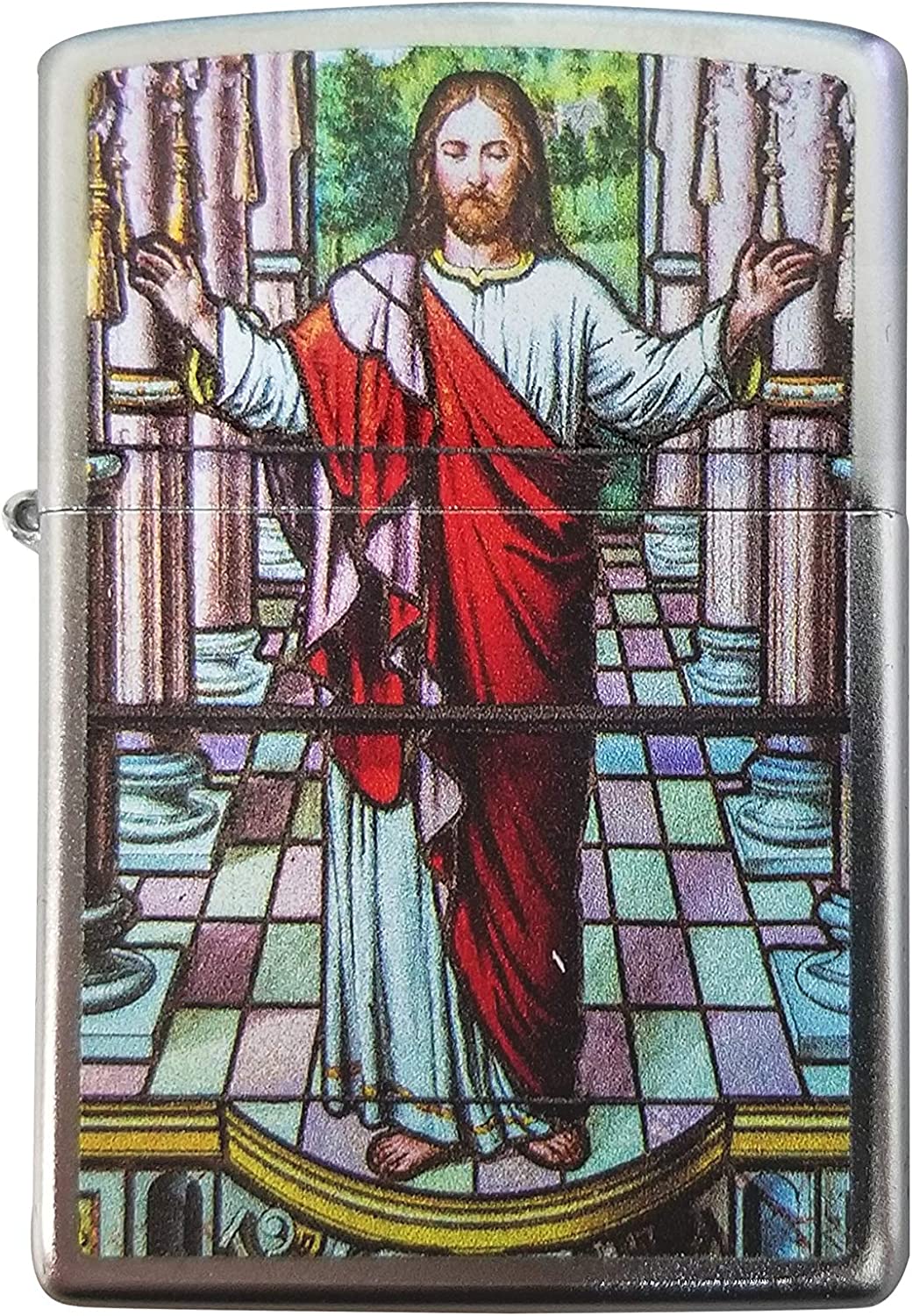 Jesus Mural - Satin Chrome Zippo Lighter
