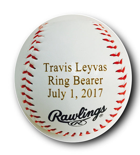 Customized Engraved Baseball - Add Your Text or Logo