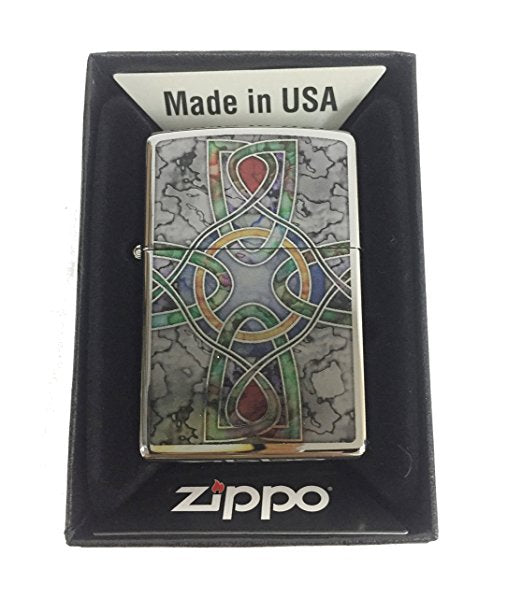 Celtic Knot Irish Cross - Fusion High Polish Chrome Zippo Lighter