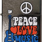 Peace Love Music - Street Chrome Zippo Lighter