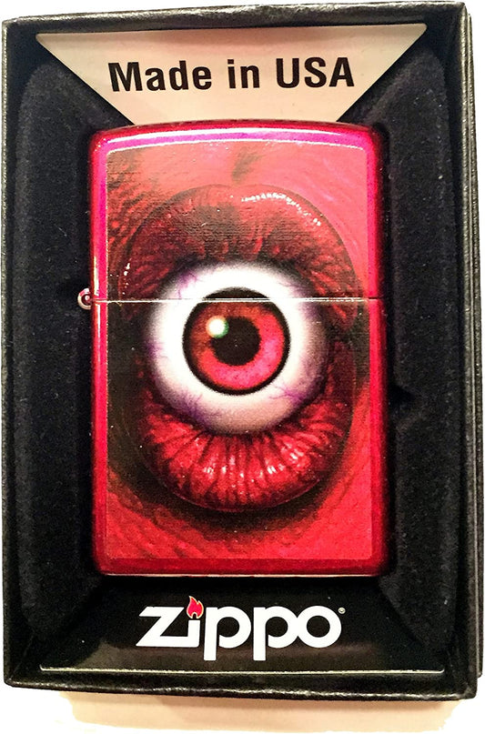 Monster's Mouth Lips with Red Eye - Candy Apple Red Zippo Lighter