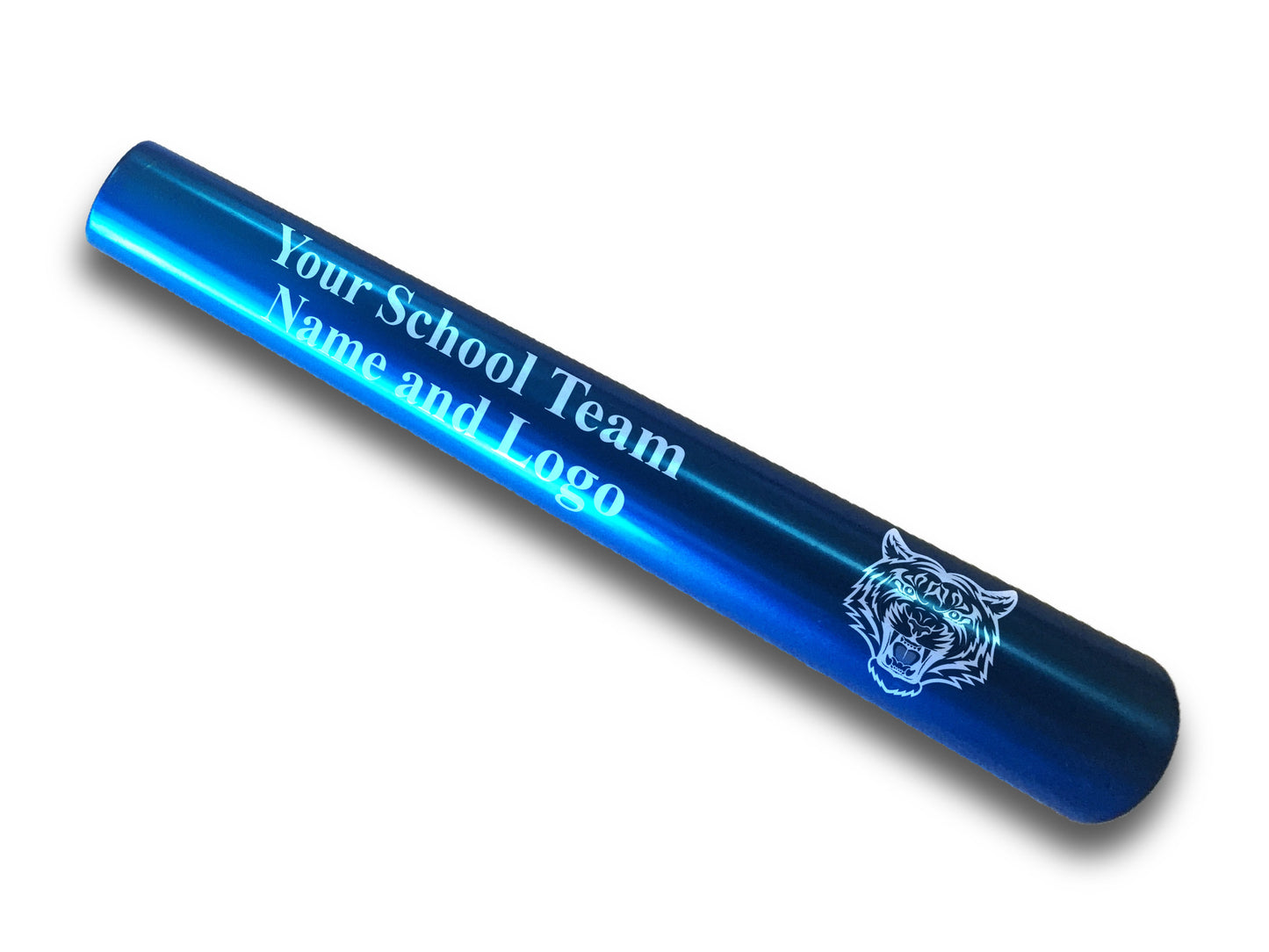 Custom Blue Aluminum Track and Field Relay Baton Personalized Gift - Your Team Name and Logo Engraved