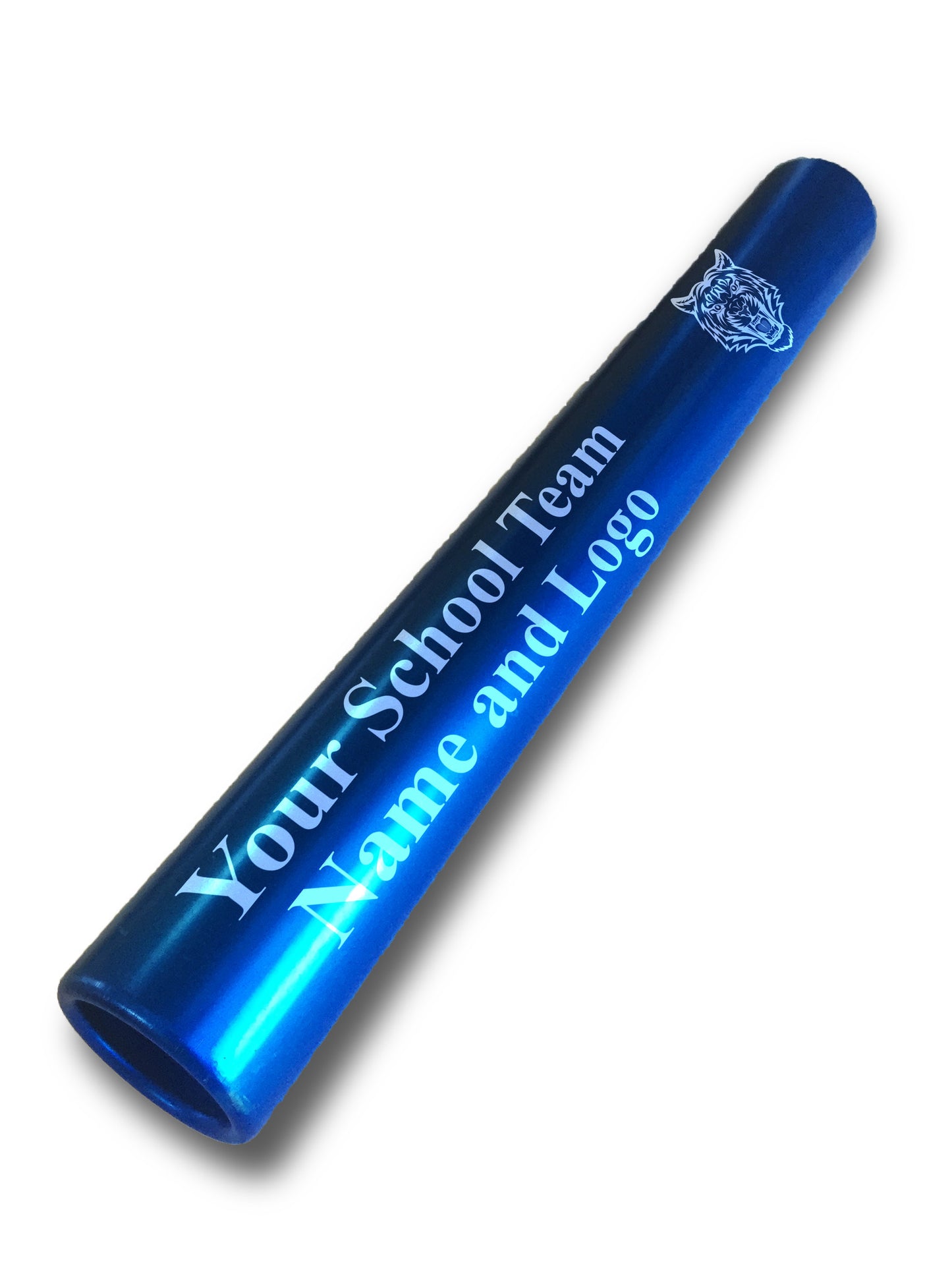 Custom Blue Aluminum Track and Field Relay Baton Personalized Gift - Your Team Name and Logo Engraved