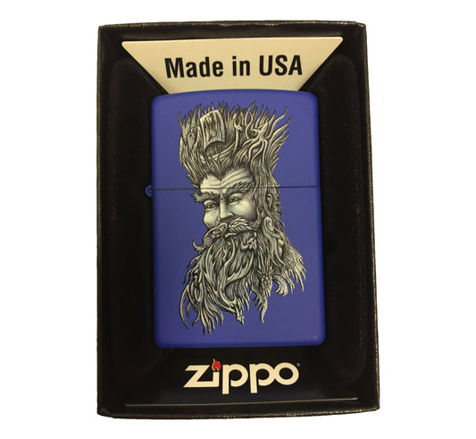 Poseidon with the Sea in His Hair - Royal Blue Matte Zippo Lighter