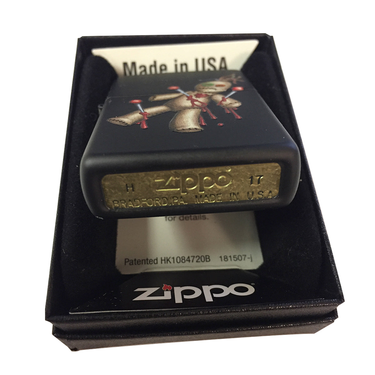 Voodoo Doll Stuck with Pins - Black Matte Zippo Lighter