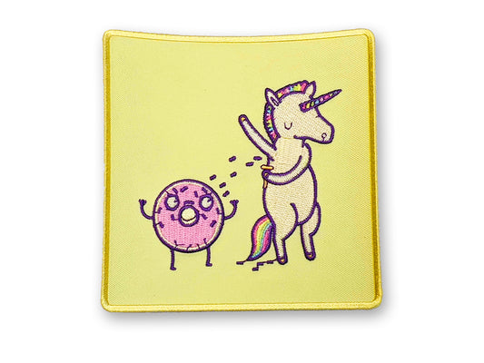 "How Donuts Get Their Sprinkles" Unicorn Shaving Embroidered Patch
