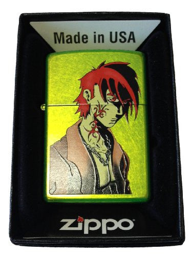 Out For Blood Shonen Anime Style Design - High Polish Green/Chameleon Zippo Lighter