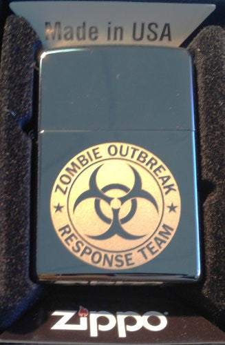 Zombie Outbreak Response Team Biohazard Toxic Seal Logo - Engraved Black Ice Zippo Lighter