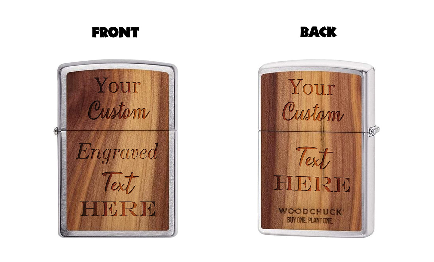 Custom Engraved Woodchuck Zippo Lighter - Add Your Text, Logo, Photo