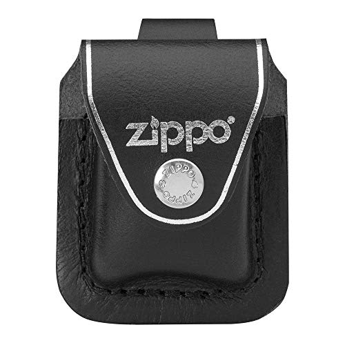 Zippo Lighter Pouch w/ Belt Loop - Black Leather