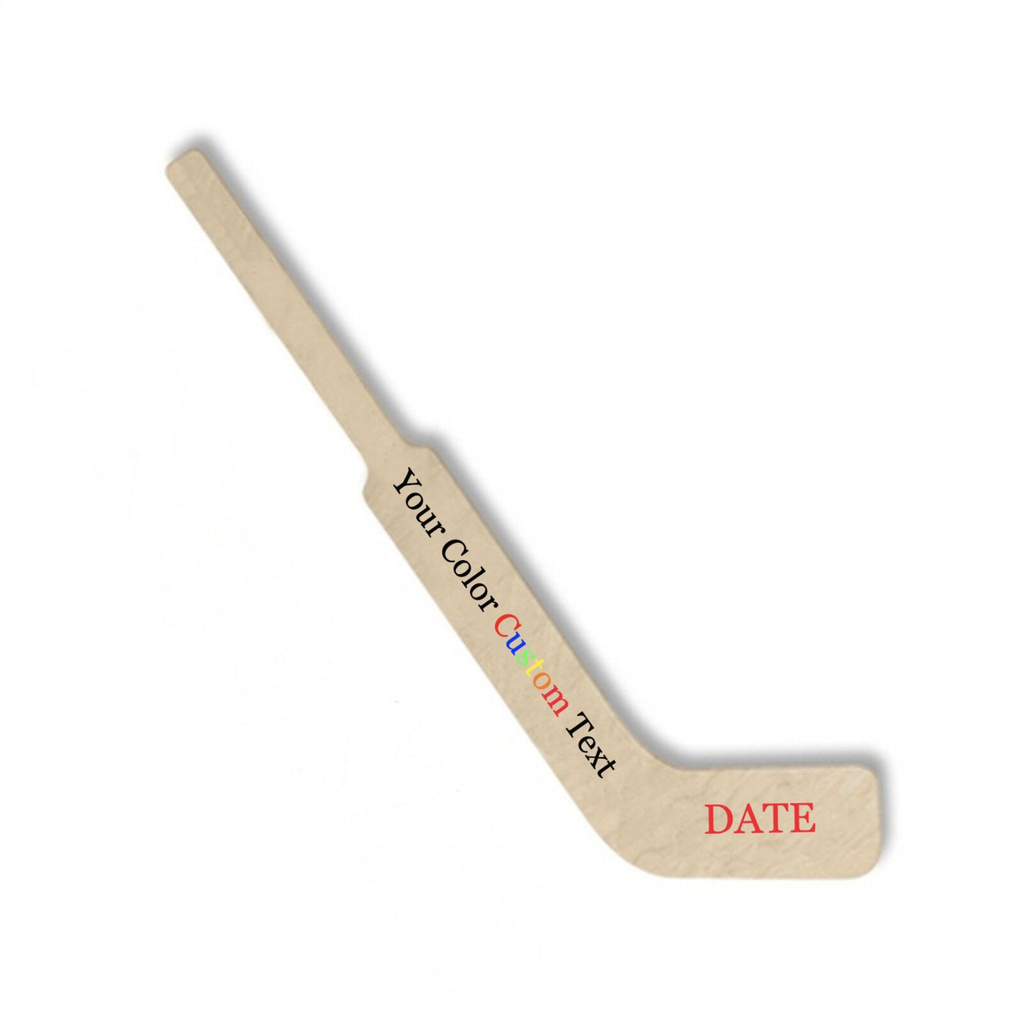 Customized Engraved OR Color Printed 12 Inch Mini Toy Hockey Stick - Add Your Text - Choose from Regular or Goalie Stick