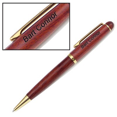 Custom Engraved OR Color Printed Wooden Ballpoint Pen - Add Your Text